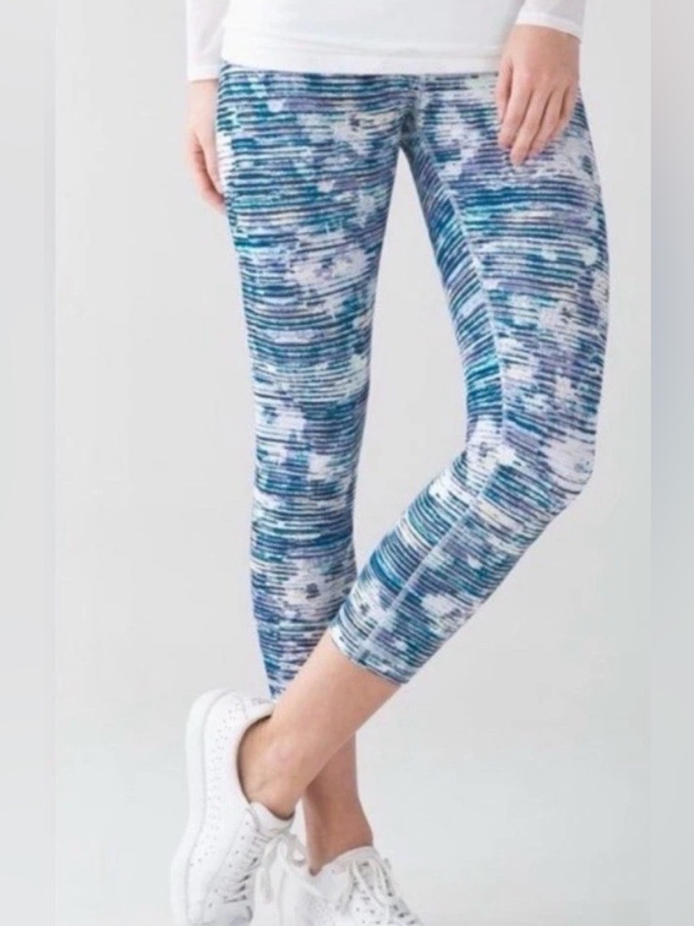 Lululemon Wunder Under Hi-Rise Crop Leggings Blurry Belle Multi | Size 6